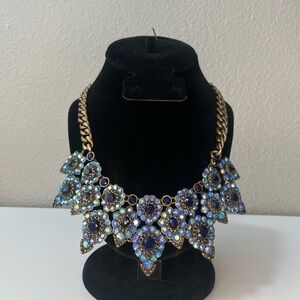 VTG  Joan Rivers Blue Rhinestone Bib Necklace